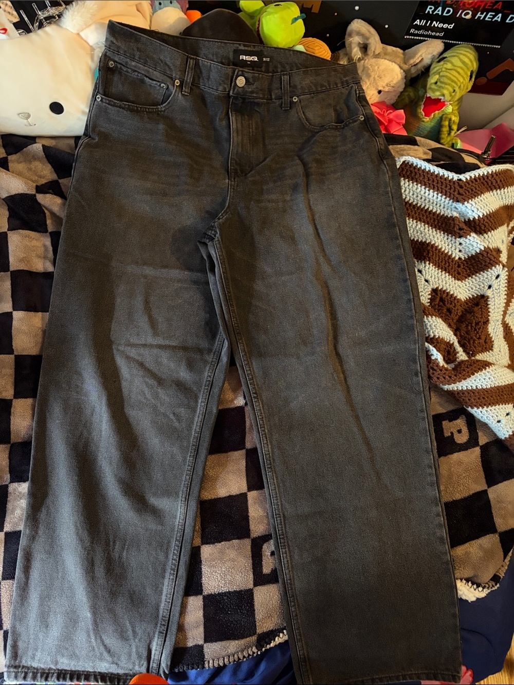 RSQ Black Baggy Leg Jeans - Washed Black